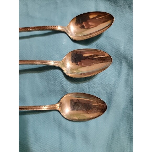 (3) 1877 Niagara Falls Co  7.25 in" Silverplate Ice Tea Spoons Madison Pattern - Picture 2 of 4